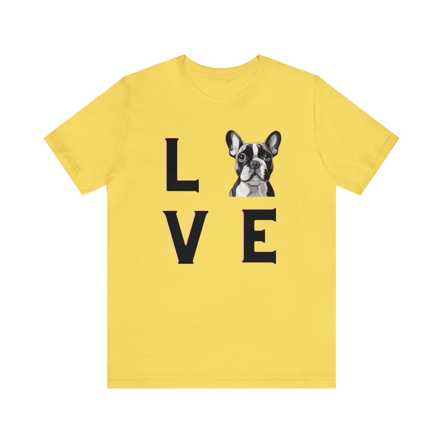 Frenchie Puppy LOVE Unisex Jersey Short Sleeve Tee