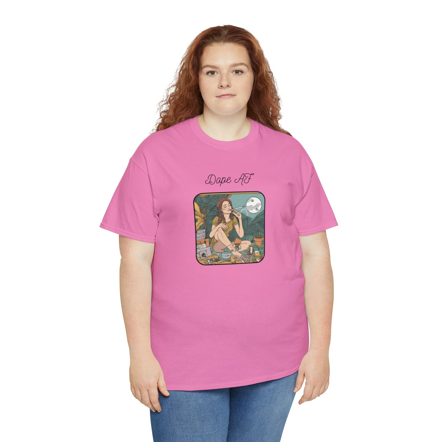 Unisex Heavy Cotton Tee Cannabis Enthusiast Series Dope AF