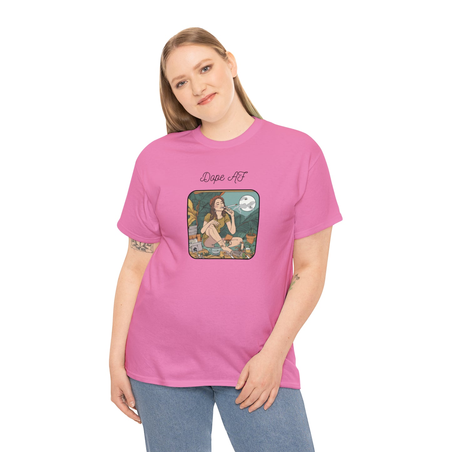 Unisex Heavy Cotton Tee Cannabis Enthusiast Series Dope AF
