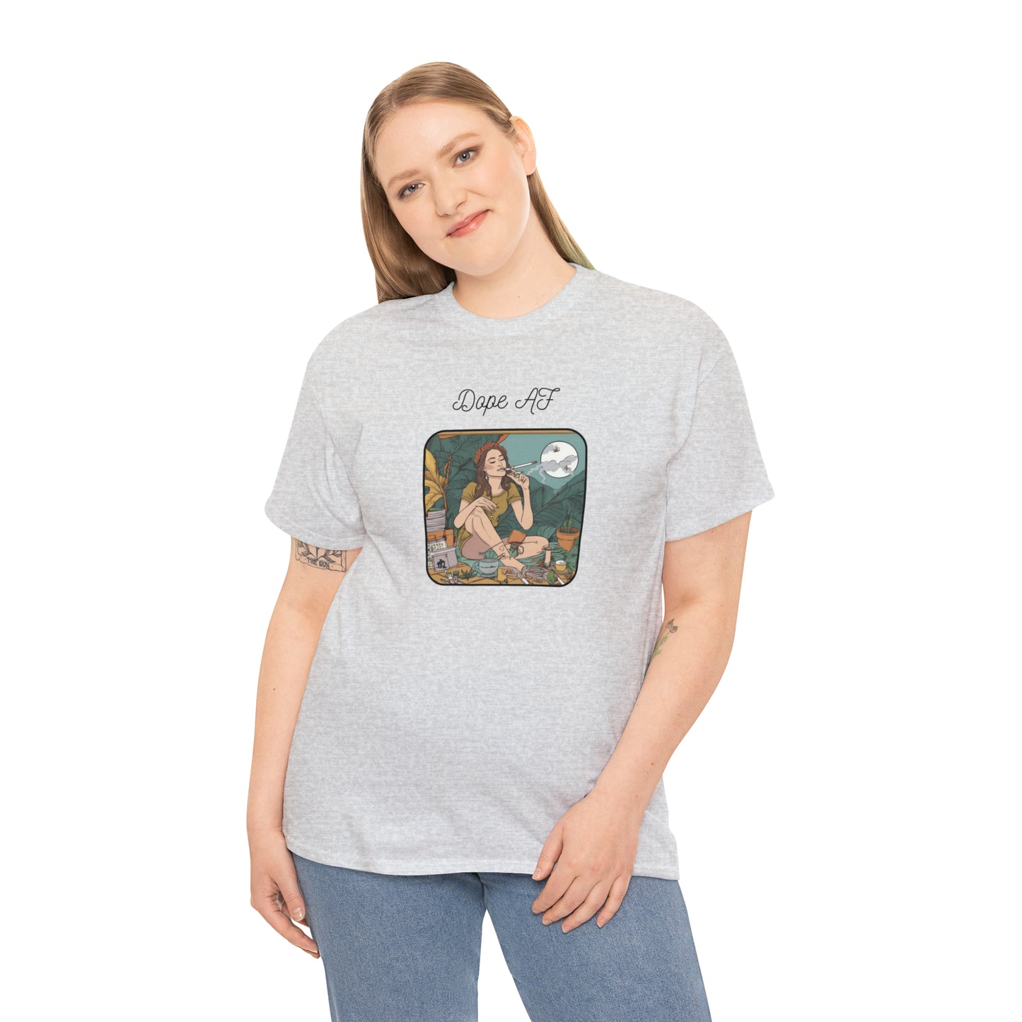 Unisex Heavy Cotton Tee Cannabis Enthusiast Series Dope AF