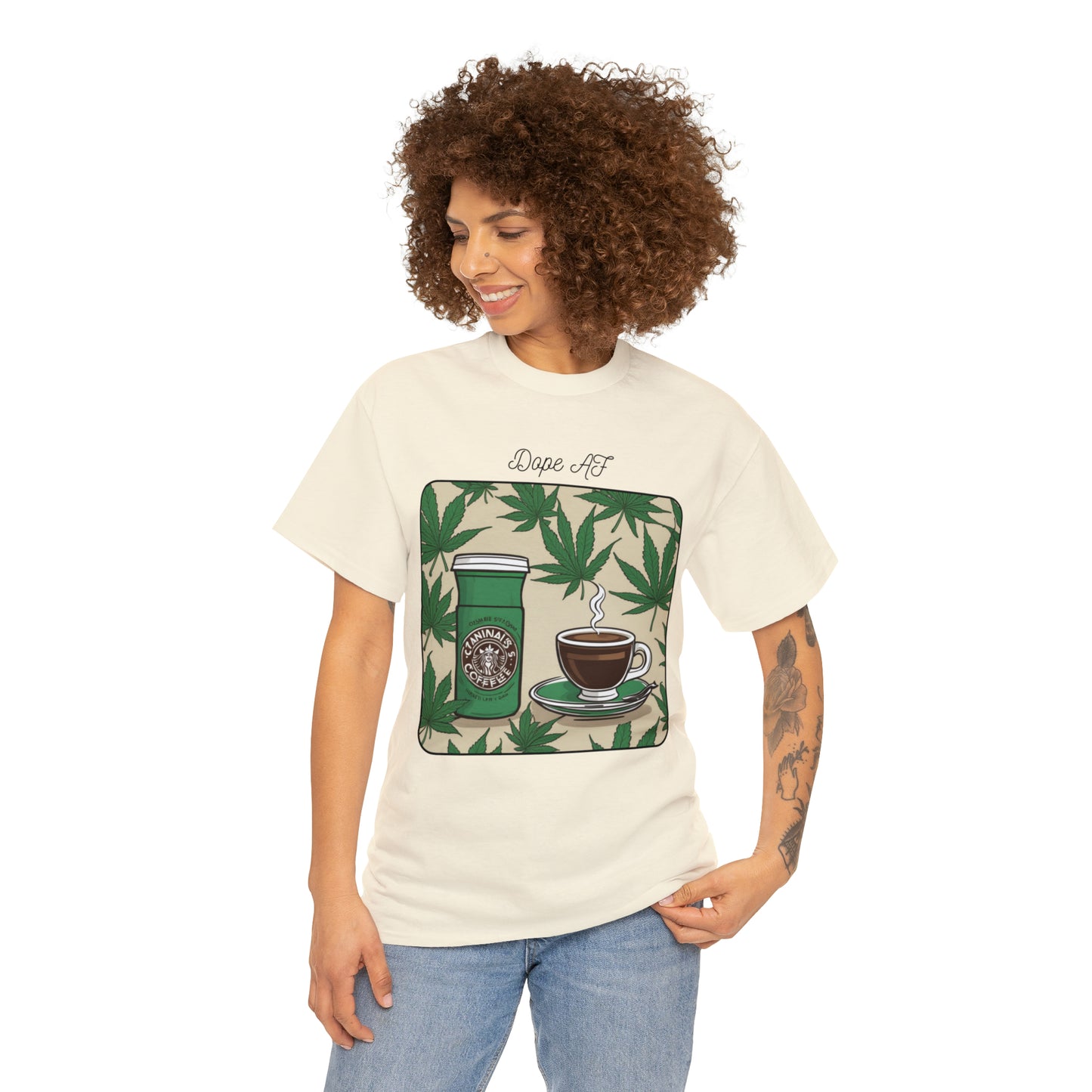 Unisex Heavy Cotton Tee Cannabis Enthusiast Series Dope AF