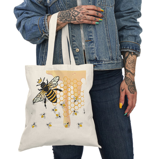 Queen Bee Natural Tote Bag