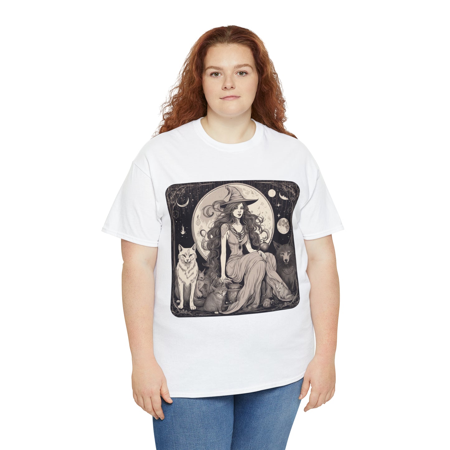 Unisex Heavy Cotton Tee Witchy Vibes and Familiars