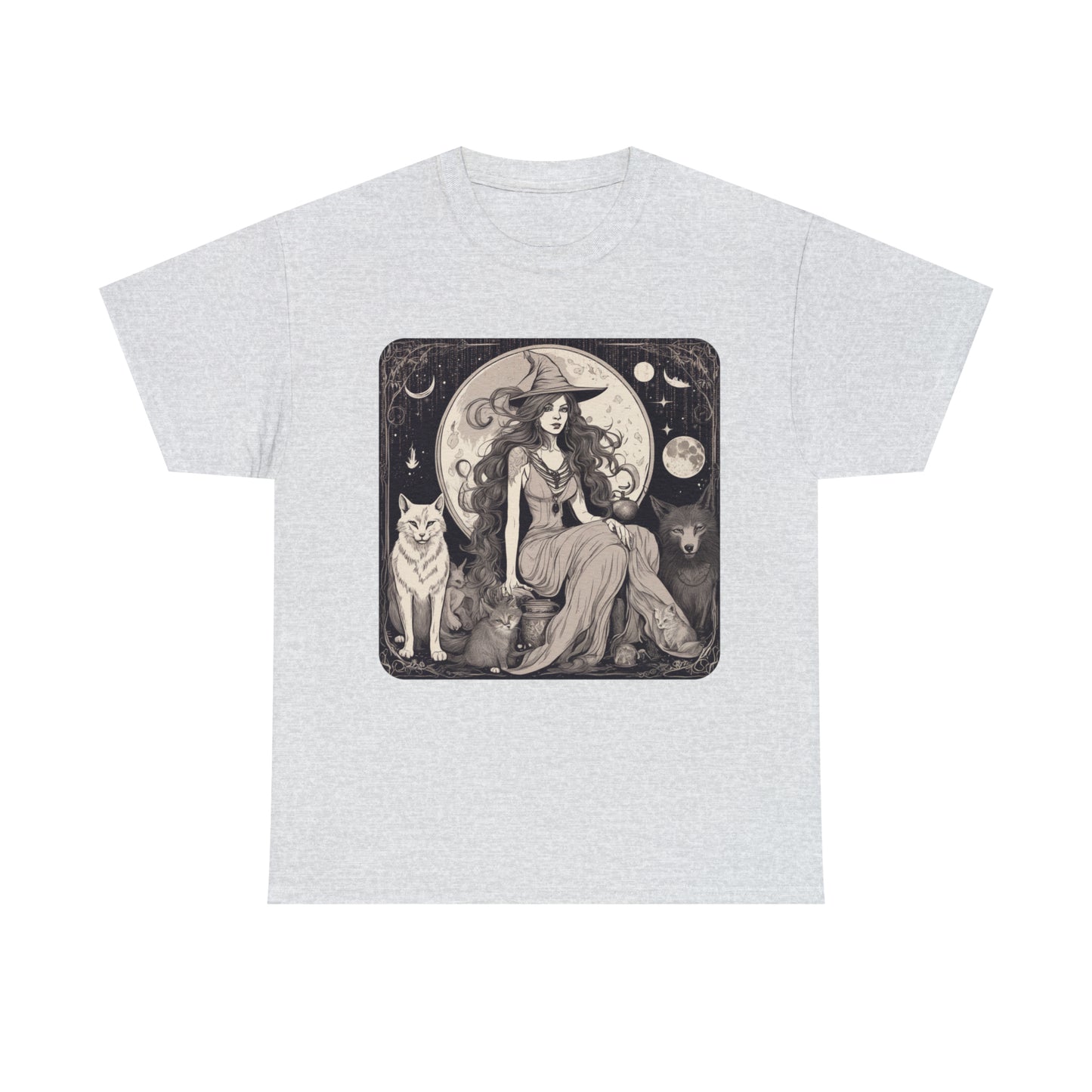Unisex Heavy Cotton Tee Witchy Vibes and Familiars