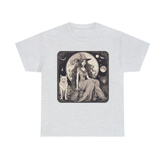 Unisex Heavy Cotton Tee Witchy Vibes and Familiars