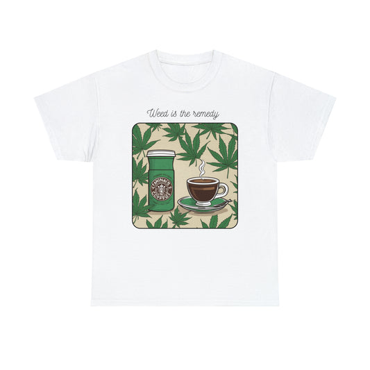 Unisex Heavy Cotton Tee Cannabis Enthusiast Series No. 19 Weed is The Remedy