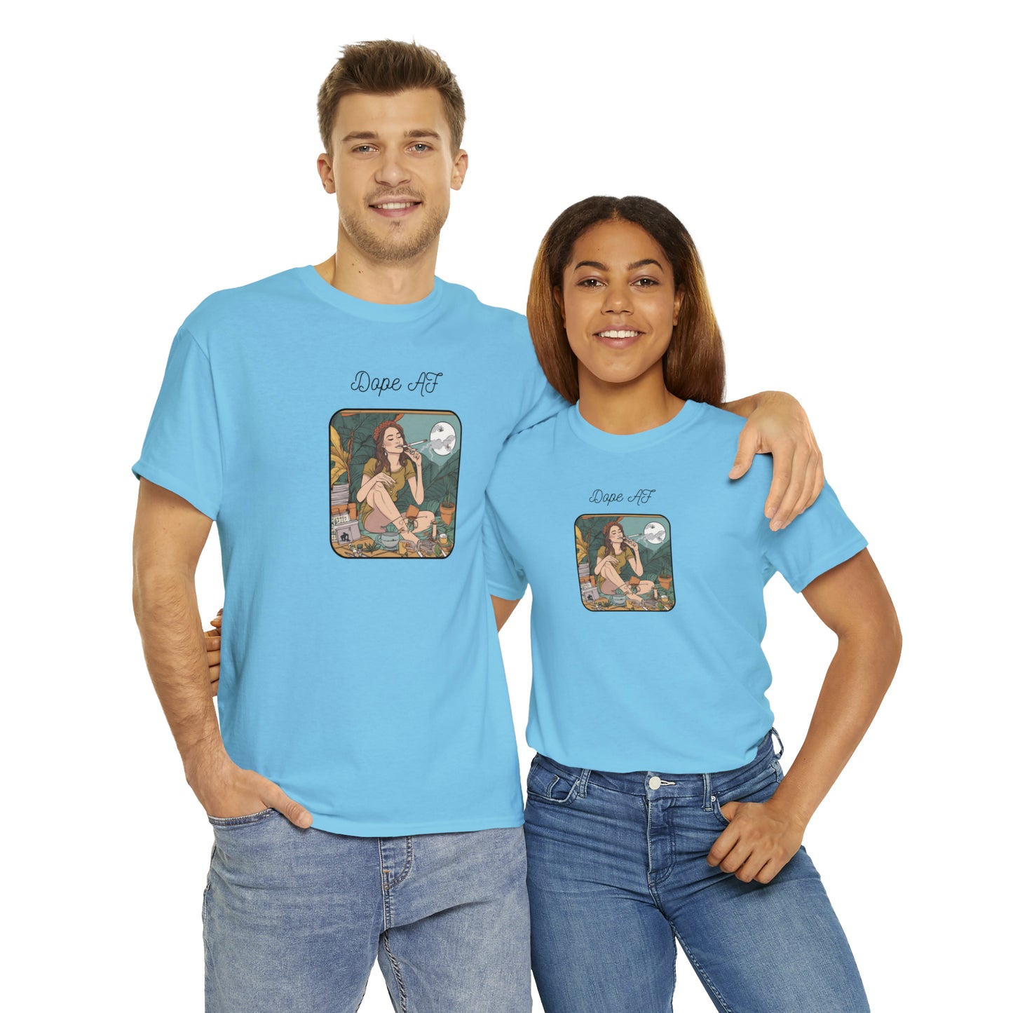 Unisex Heavy Cotton Tee Cannabis Enthusiast Series Dope AF