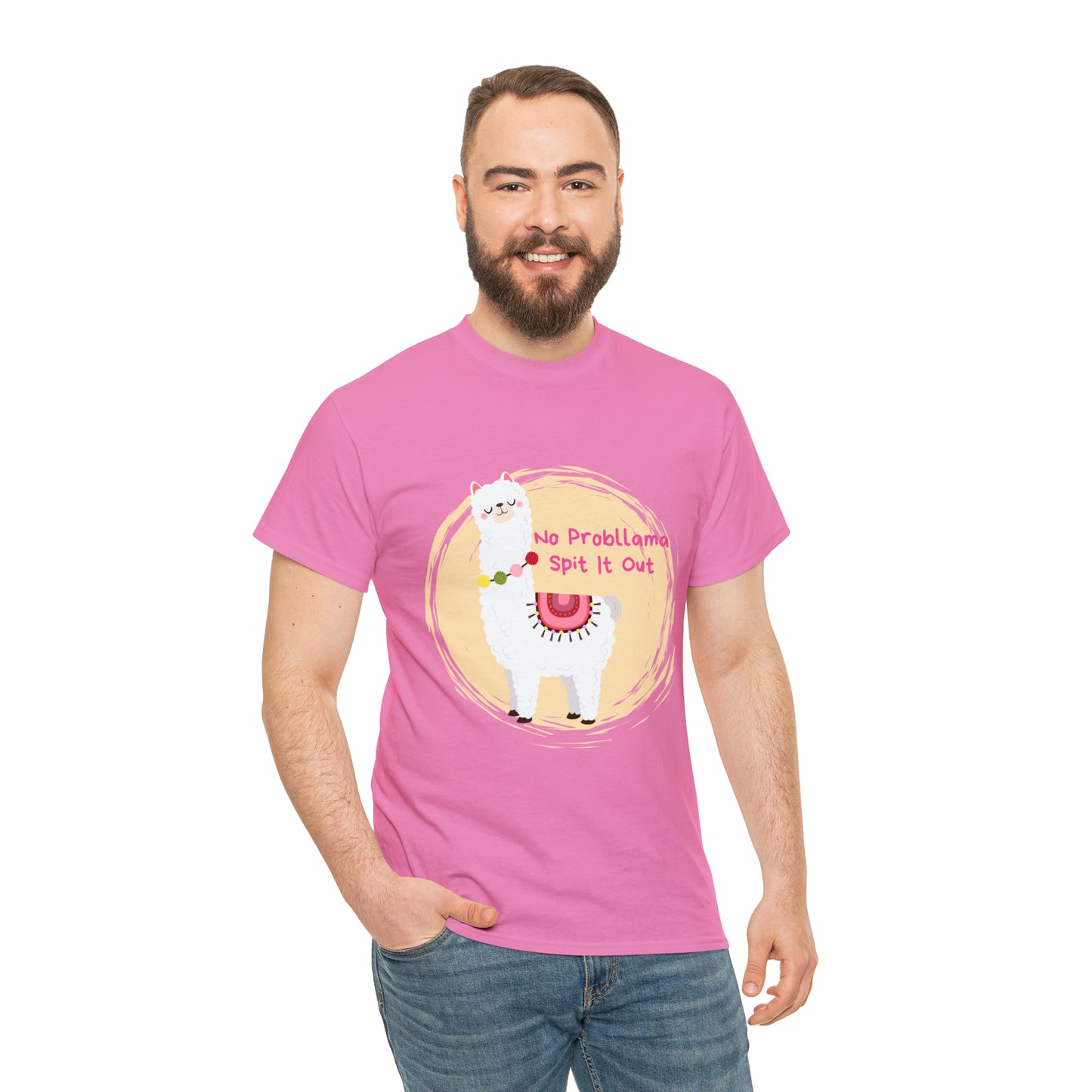 No Probllama Spit It Out Graphic Tshirt Unisex Heavy Cotton Tee