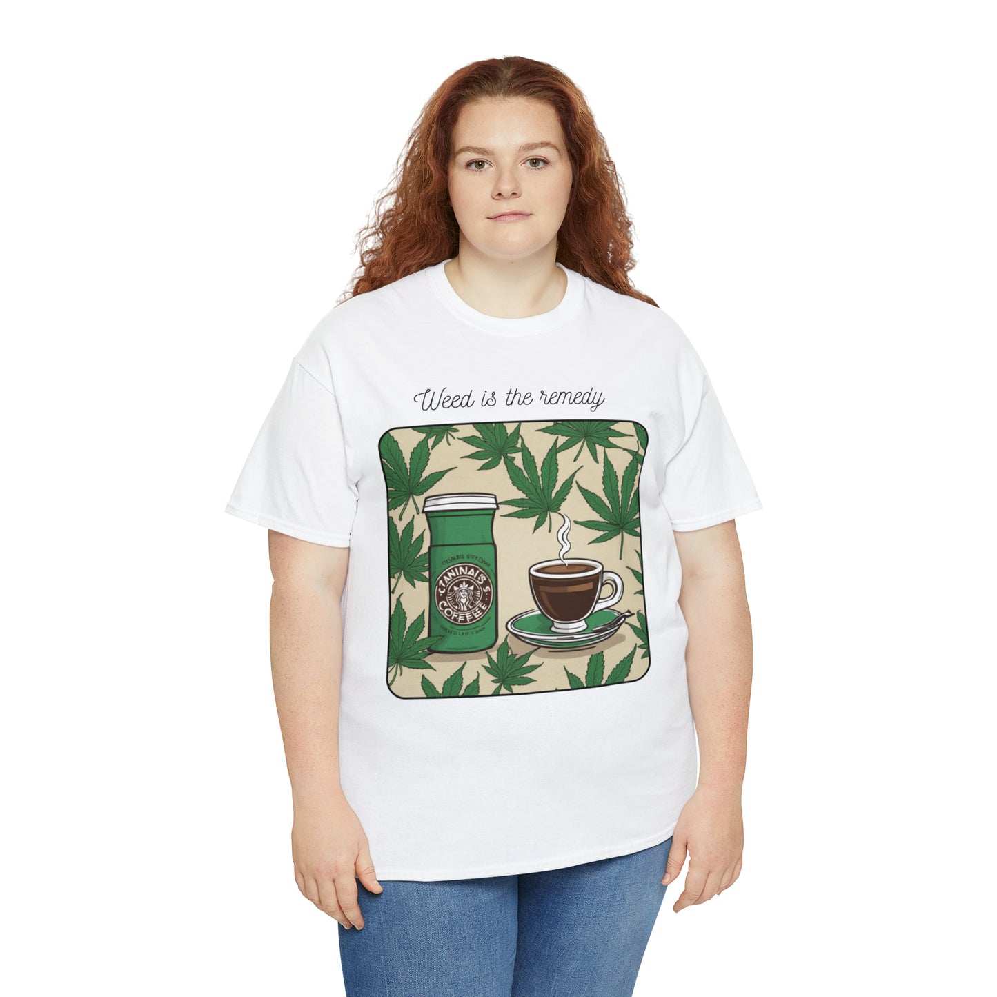 Unisex Heavy Cotton Tee Cannabis Enthusiast Series No. 19 Weed is The Remedy