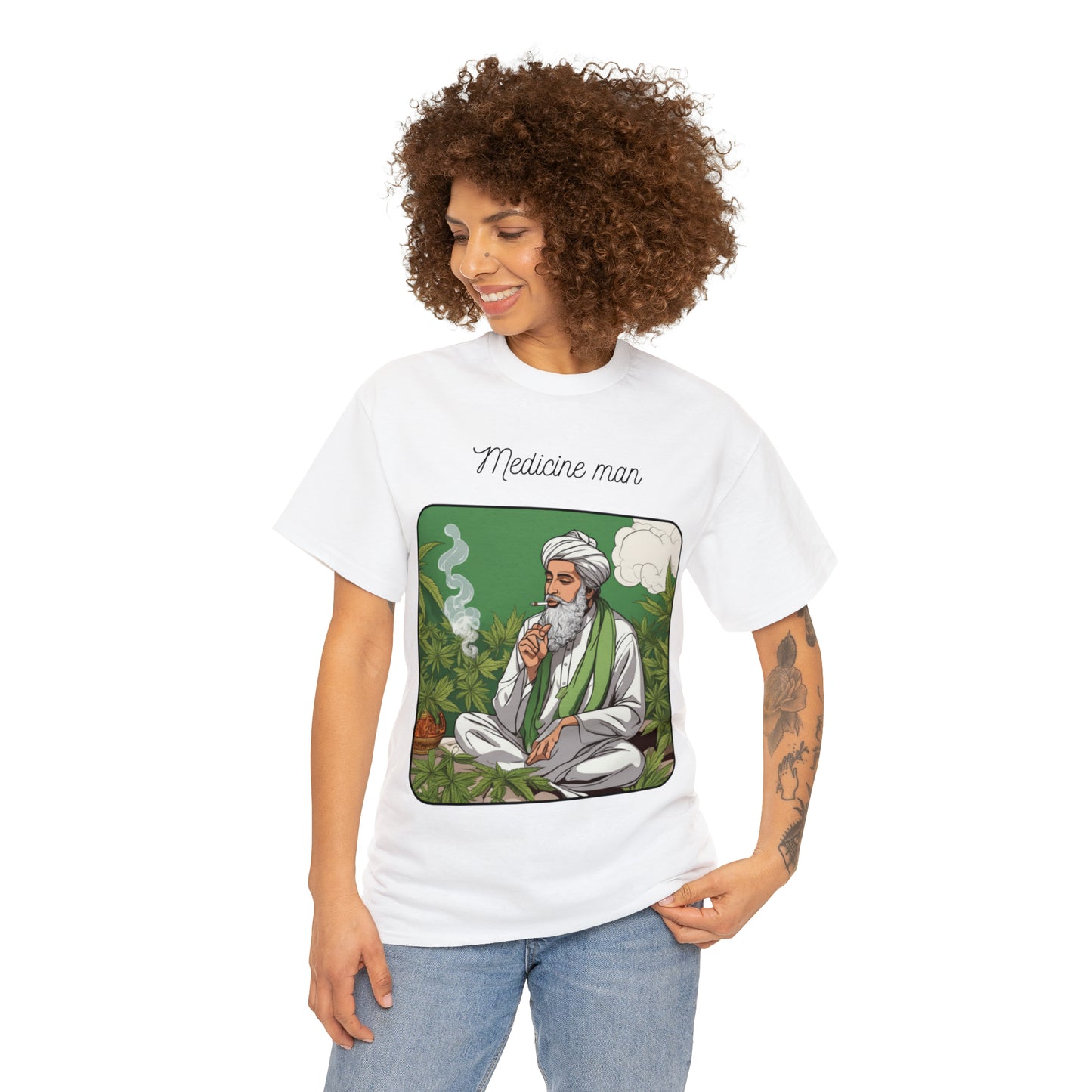 Unisex Heavy Cotton Tee Cannabis Enthusiast Medicine Woman Series No. 5