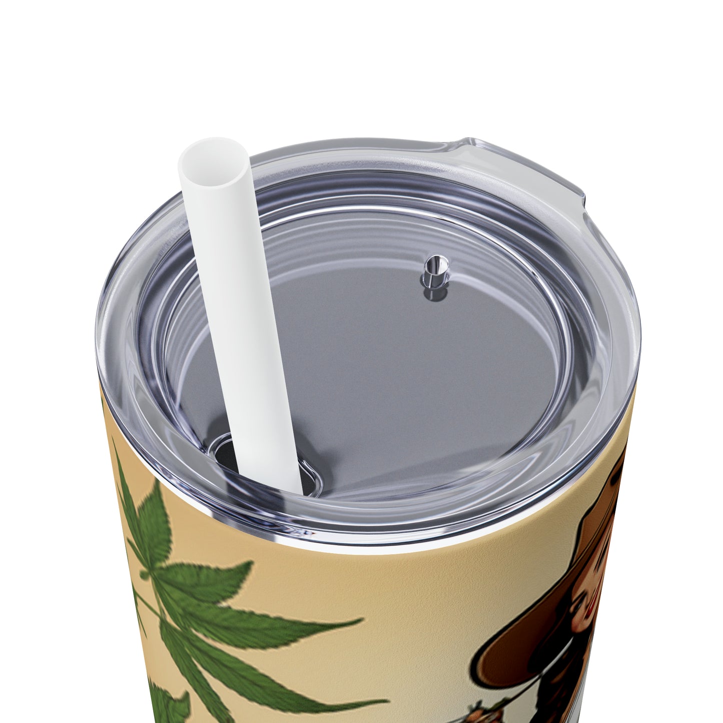 Skinny Tumbler with Straw, 20oz Cannabis Enthusiast Series
