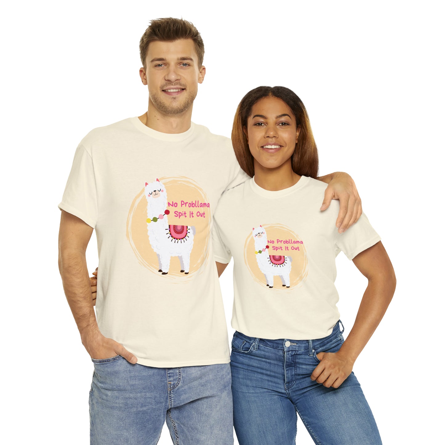 No Probllama Spit It Out Graphic Tshirt Unisex Heavy Cotton Tee