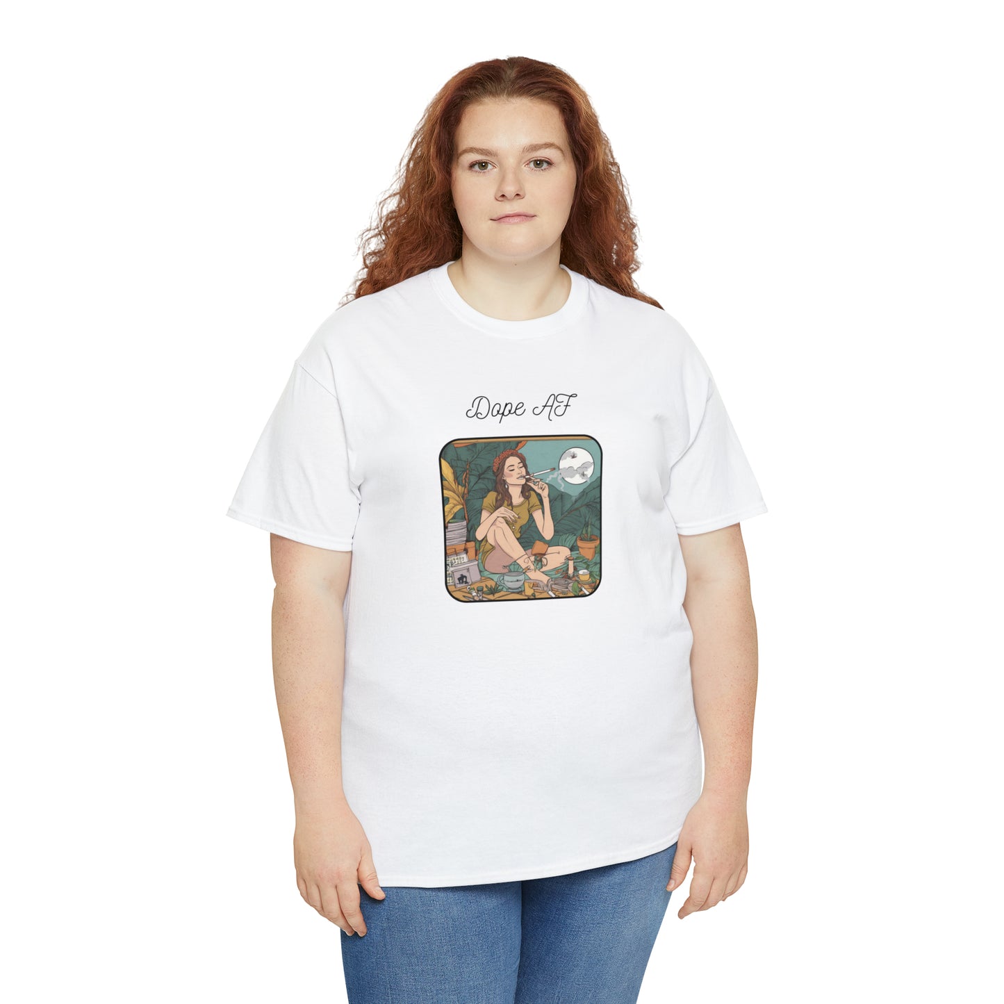 Unisex Heavy Cotton Tee Cannabis Enthusiast Series Dope AF