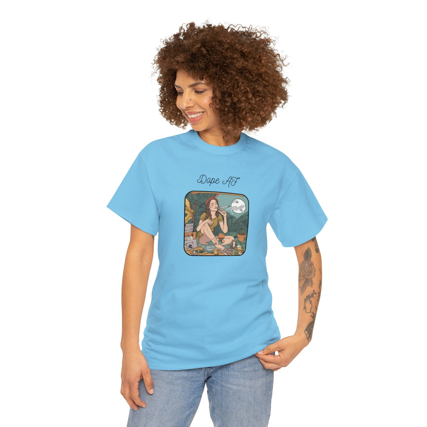 Unisex Heavy Cotton Tee Cannabis Enthusiast Series Dope AF